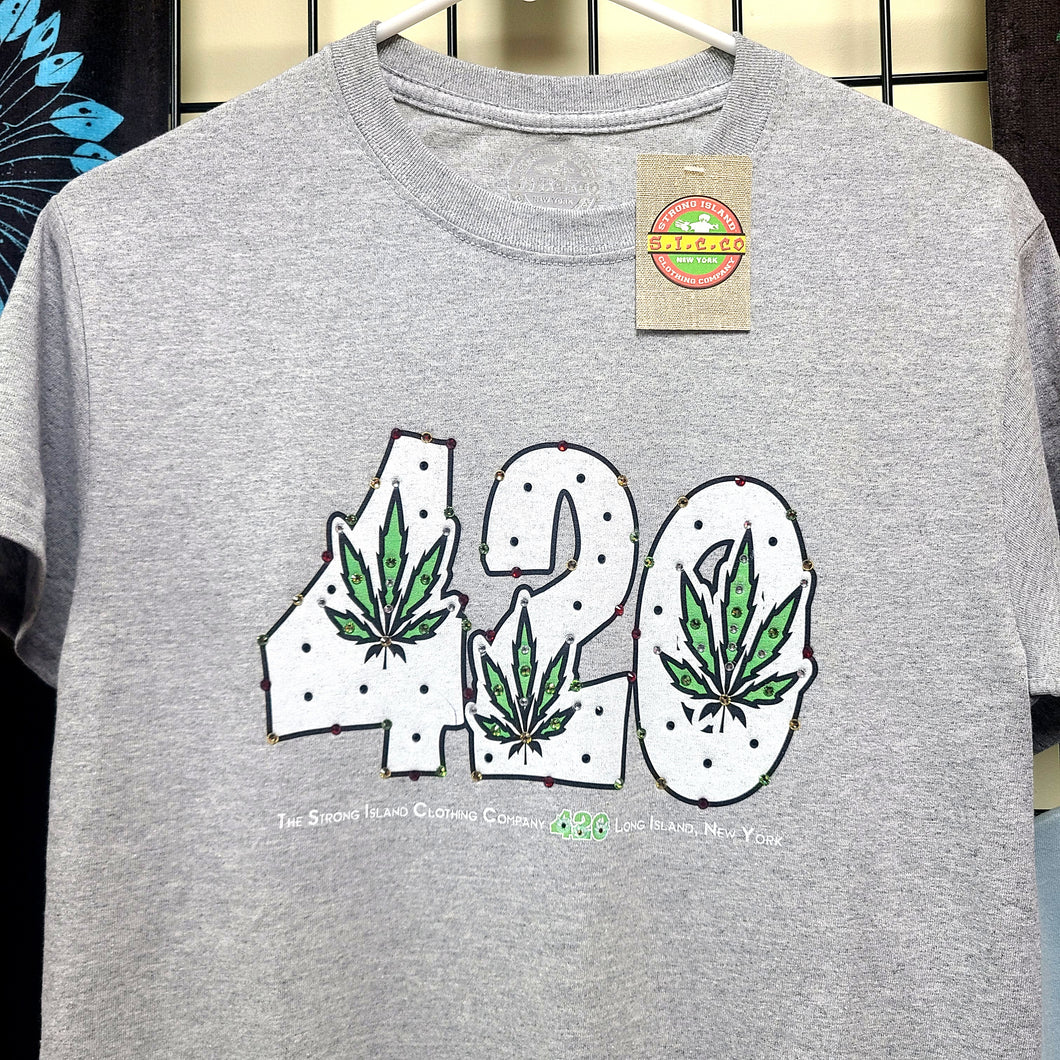 Strong Island Clothing - 420 / Men's Crew Neck T Shirt with or without Bling