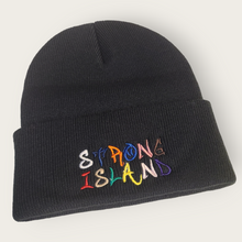 Load image into Gallery viewer, Strong Island Graffiti - Embroidered Adult Beanie in Black with multi-color Stitching
