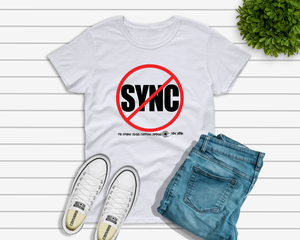 NO SYNC / Men's Crew Neck T Shirt in Black or White