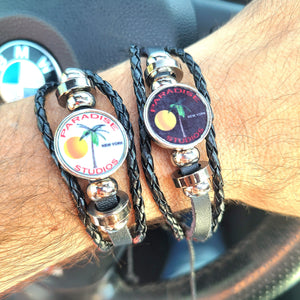 Paradise Studios Black Logo Bracelet with White or Black Icon
