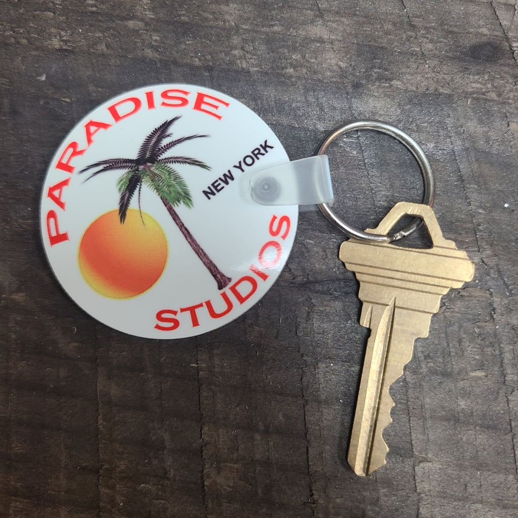 Paradise Studios White Double Sided Key Chain