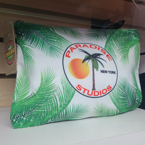 Paradise Studios Accessory Bag with Zipper top in White