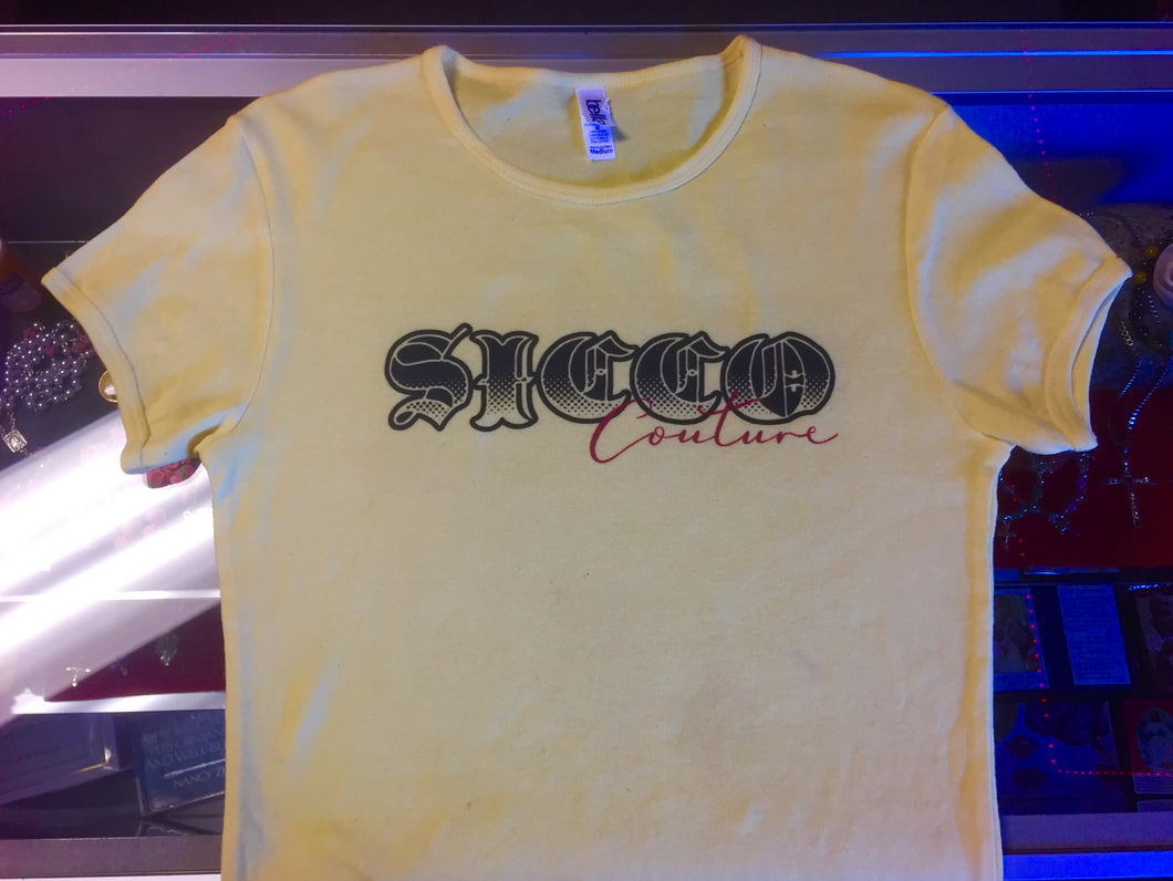 Girls S.I.C.C.CO Couture T-Shirt in Yellow